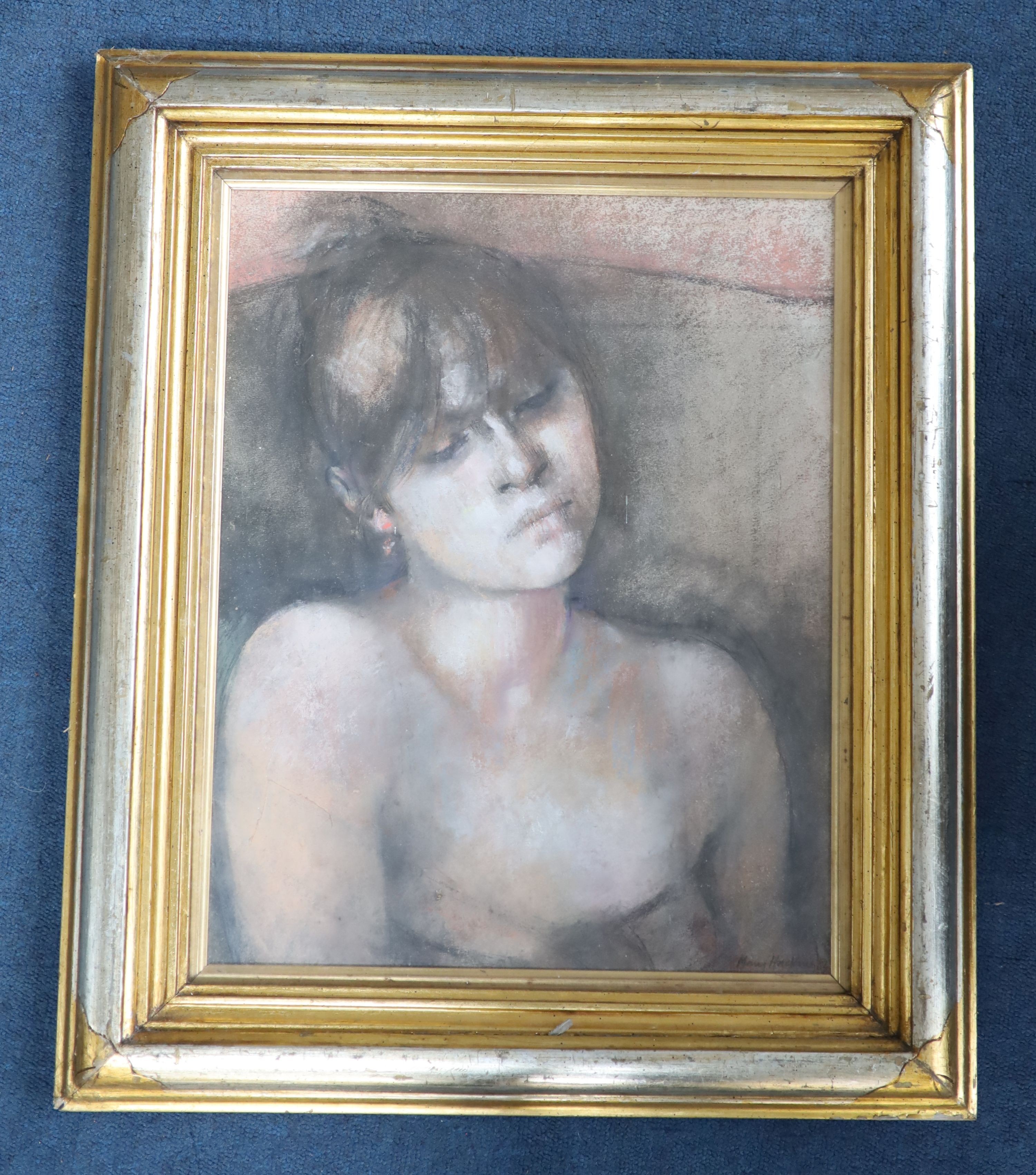Mary Hackney, pastel, 'Rose', signed, 47 x 37cm